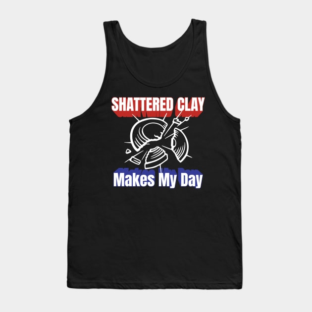 Shotgun and Clay Pigeon Funny Clay and Skeet Shooting Quote Tank Top by Riffize